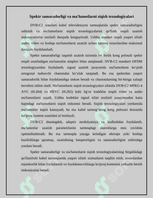 DVB-C2 kabel televideniye standarti 6