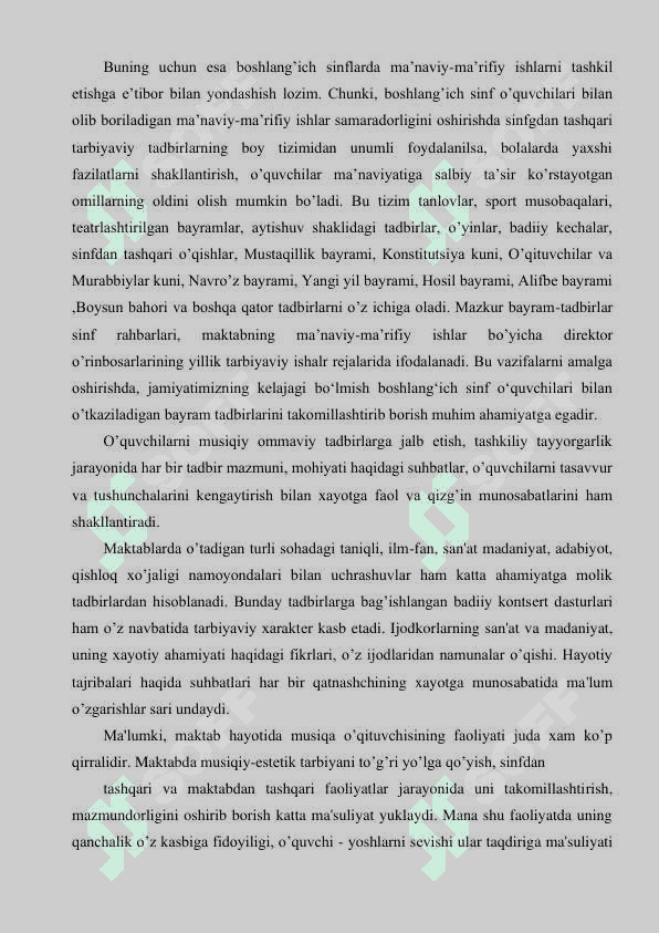 KURS ISHI. BOSHLANG'ICH TA’LIMDA OMMOVAIY TADBIRLARINI TASHKIL ETISH 6