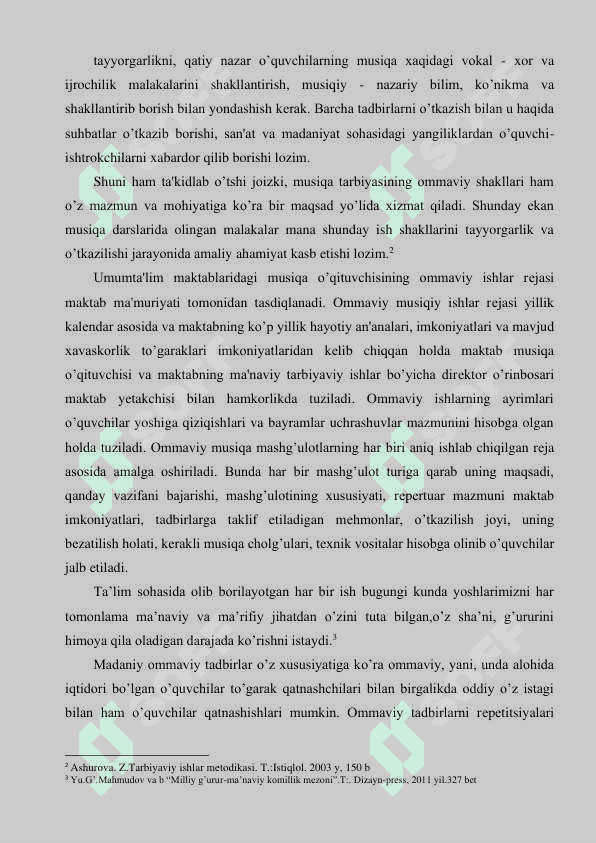 KURS ISHI. BOSHLANG'ICH TA’LIMDA OMMOVAIY TADBIRLARINI TASHKIL ETISH 8