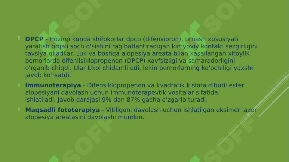 Alopetsiyani zamonaviy davolash ppt 8