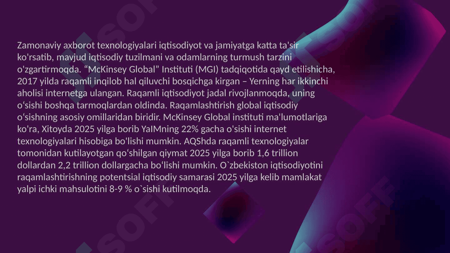 Kelajak texnologiyalari va raqamlashtirish oqibatlari 2