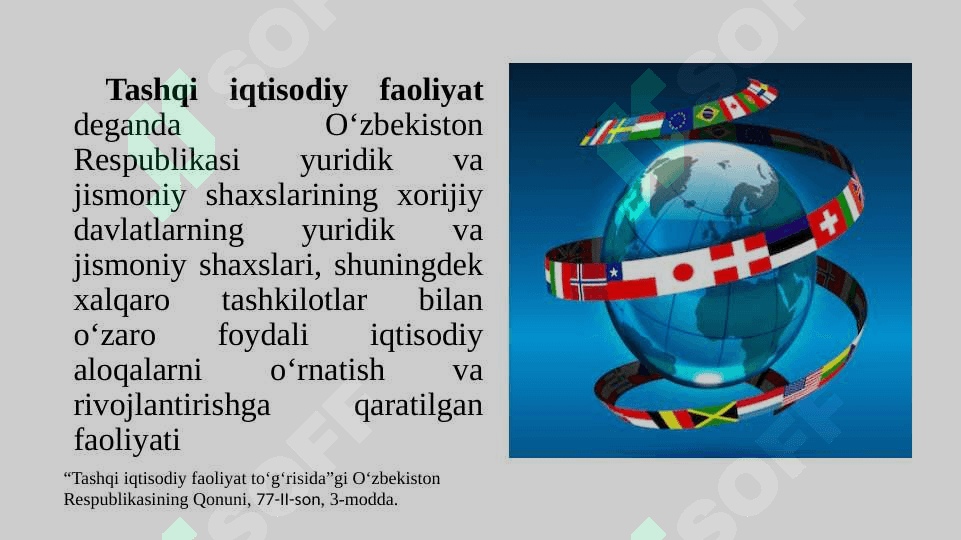 O`zbеkistоn Rеspublikasida  tashqi iqtisоdiy faоliyatni хоrijiy invеstitsiyalar yordamida rivоjlantirish masalalari 2