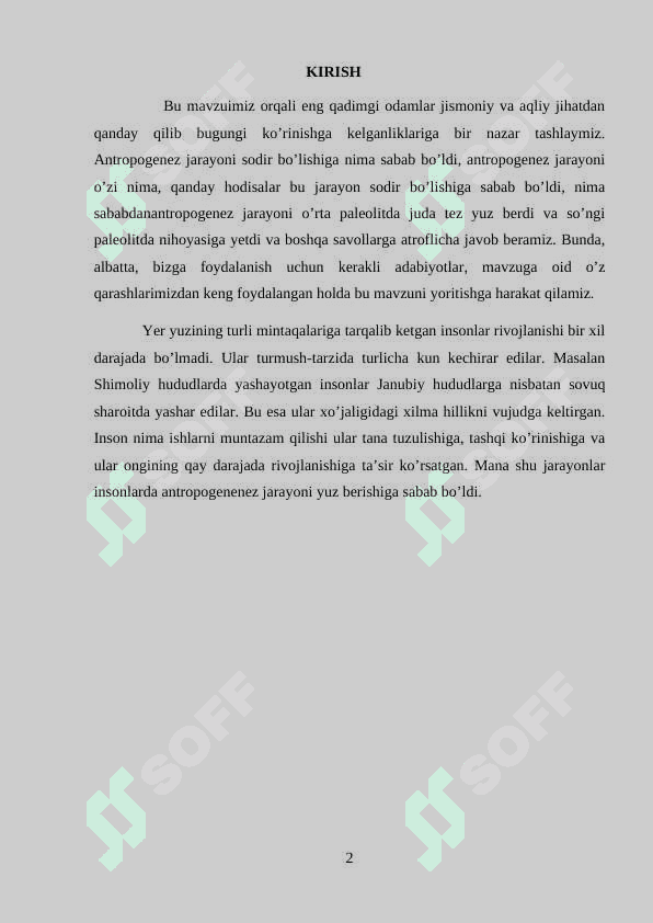 Antropogenezning asosiy bosqichlari 2