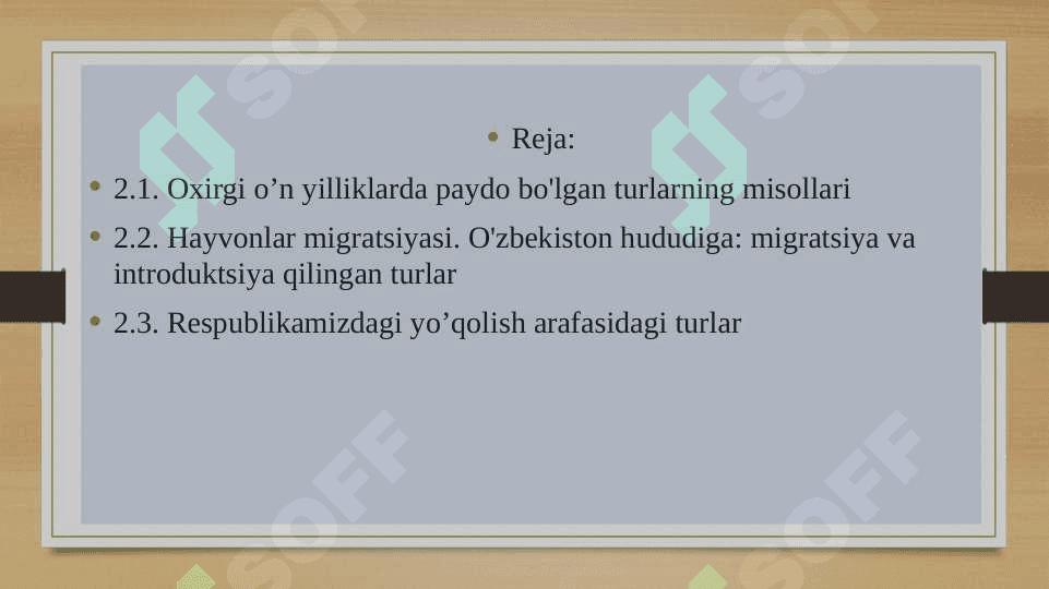 Respublikamizda oxirgi o’n yilliklarda paydo bo'lgan turlar 2