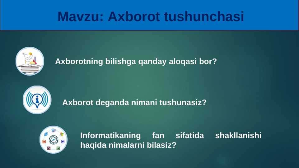 Axborot tushunchasi