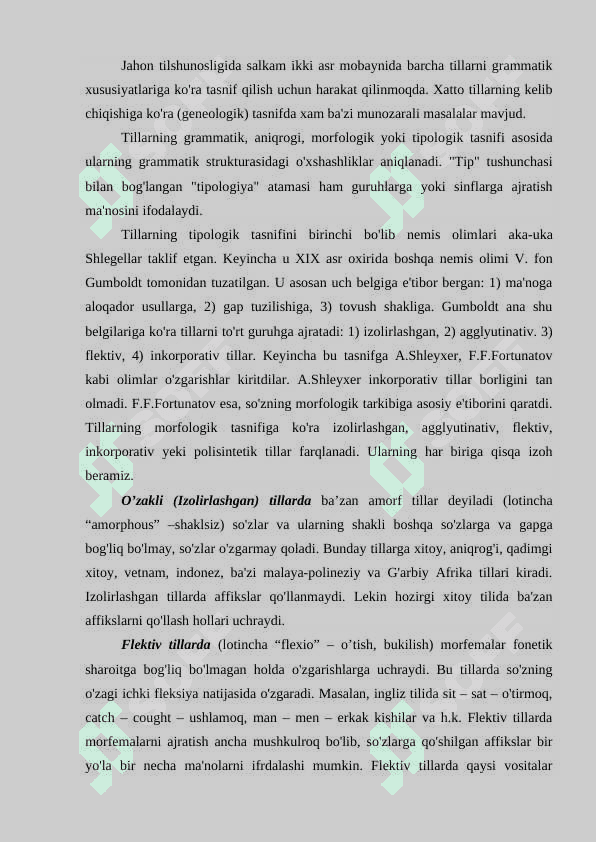 Tillarning genetik va morfologik tasnifi 3