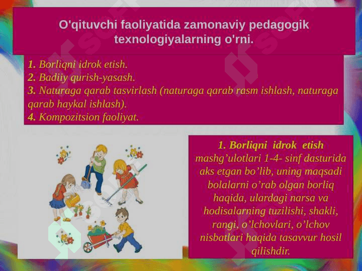 “Tasviriy san'at o'qitish metodikasi o'qituvchisining estetik dunyo qarashi” 5