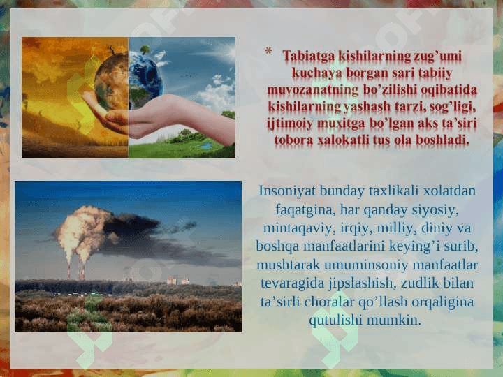 gLOBAL MUAMMOLARNING MEZONLARI VA DARAJALARI 5
