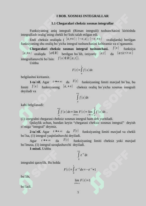 Xosmas integrallar 5