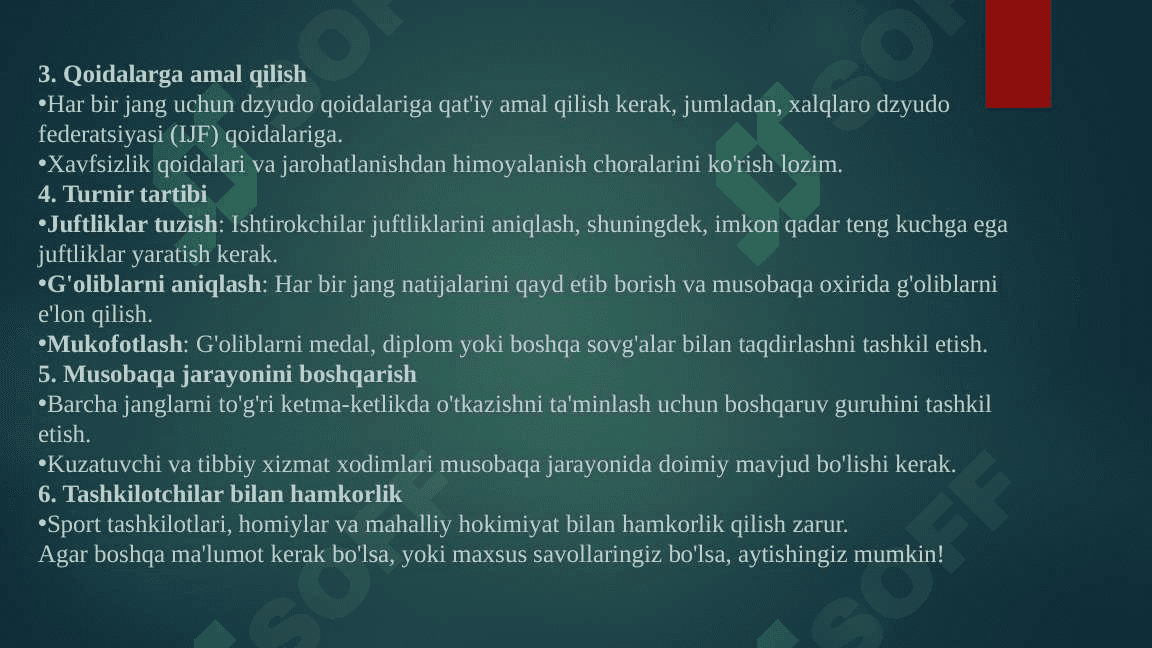 Dzyudo bo'yicha musobaqalar o'tkazish 4