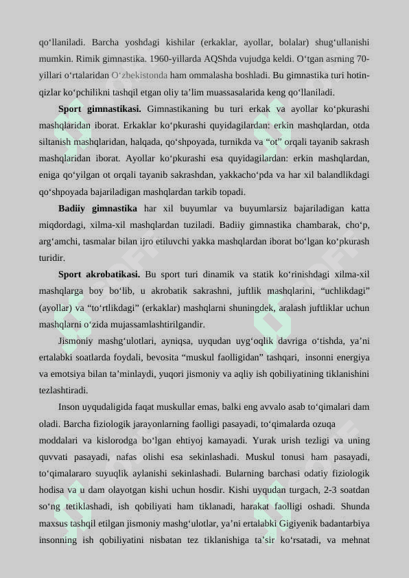 Gimnastikaning sogʻlomlashtiruvchi turlari 6