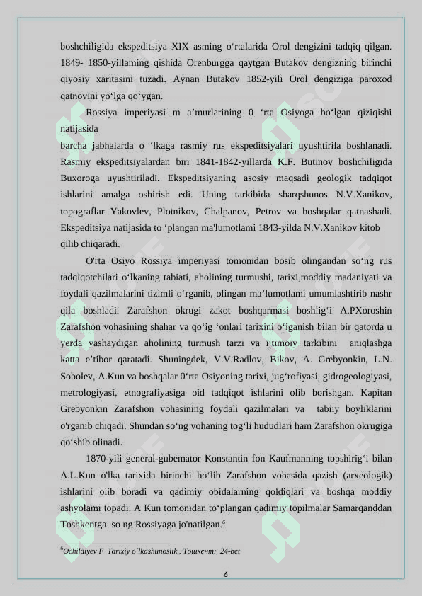 Rassiya imperiyasining o'lkamizdagi mustamlakachlik siyosati  va o'lkani o'rganish masalasi 5