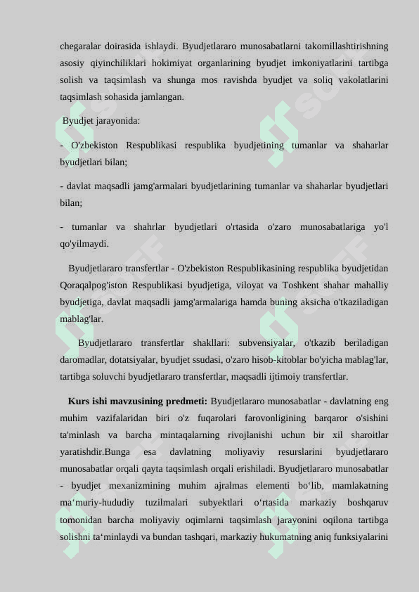 Budjetlararo munosabatlar va uning xususiyati 7