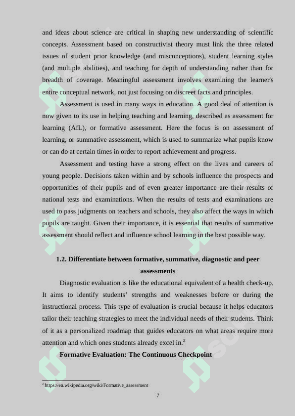 Types of assessment 7