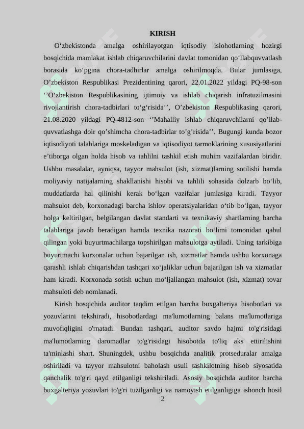 TOVARLAR MUOMALALARI AUDITI 2