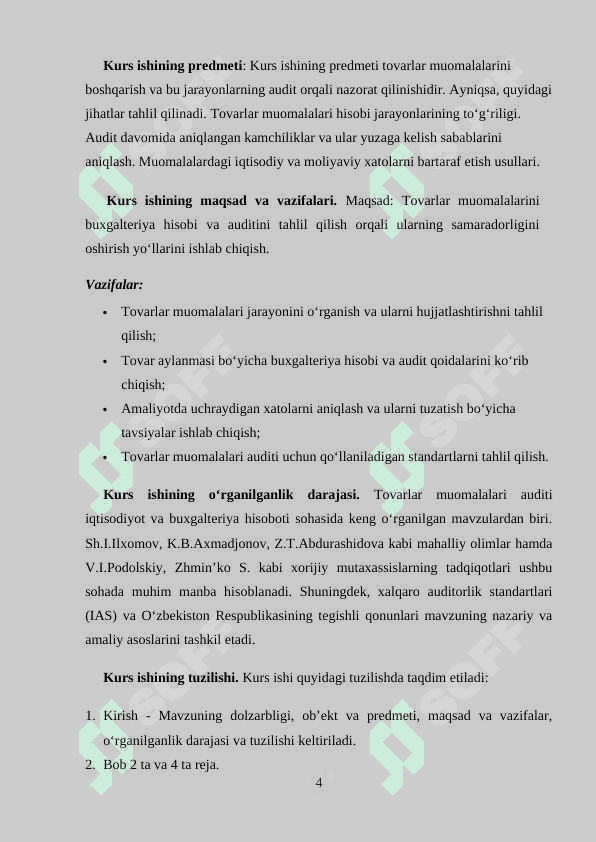 TOVARLAR MUOMALALARI AUDITI 4
