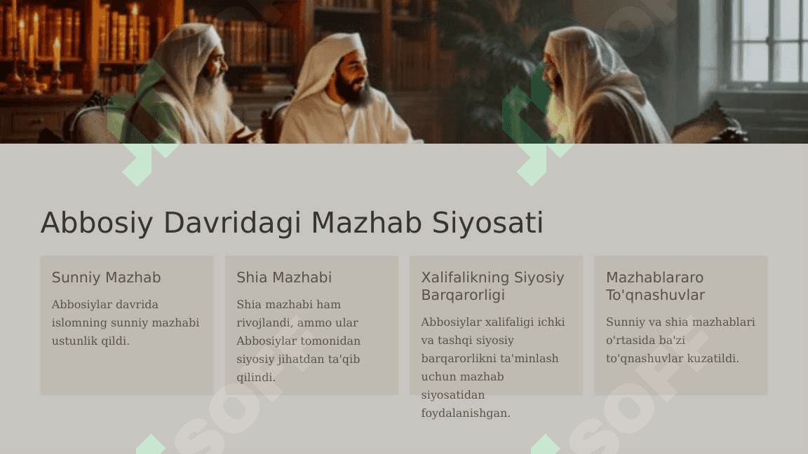 Ummaviylar va Abbosiylar hukmronligi davrida dinga bo'lgan munosabat 8