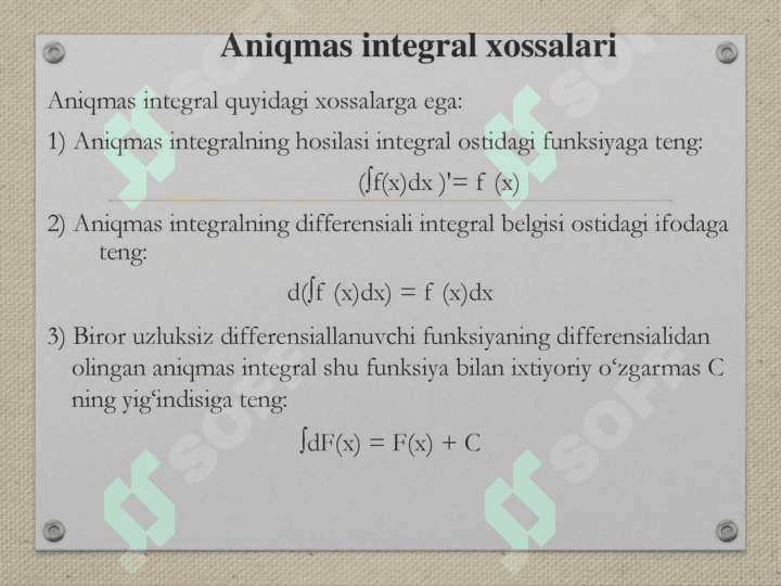 aniqmas integral hossalari 3