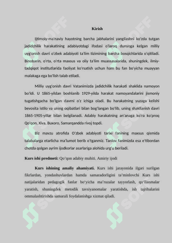 Qo’qon adabiy muhiti. Amiriy ijodi 2
