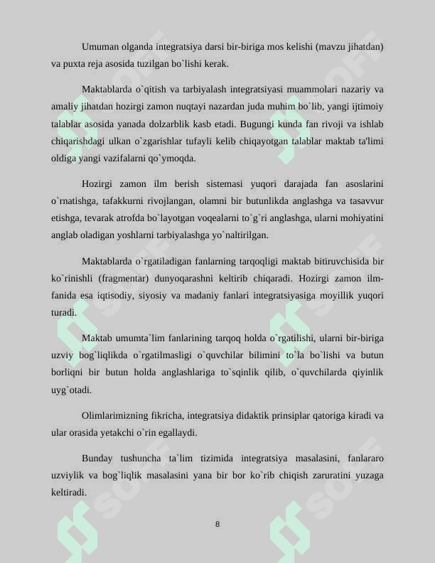 Ona tili o`qitishda integrativ yondashuv 8
