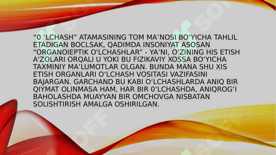 O'lchashlarning nazariy asoslari 4