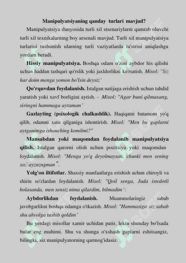 manipulatsiya san'ati qo'llanma 6