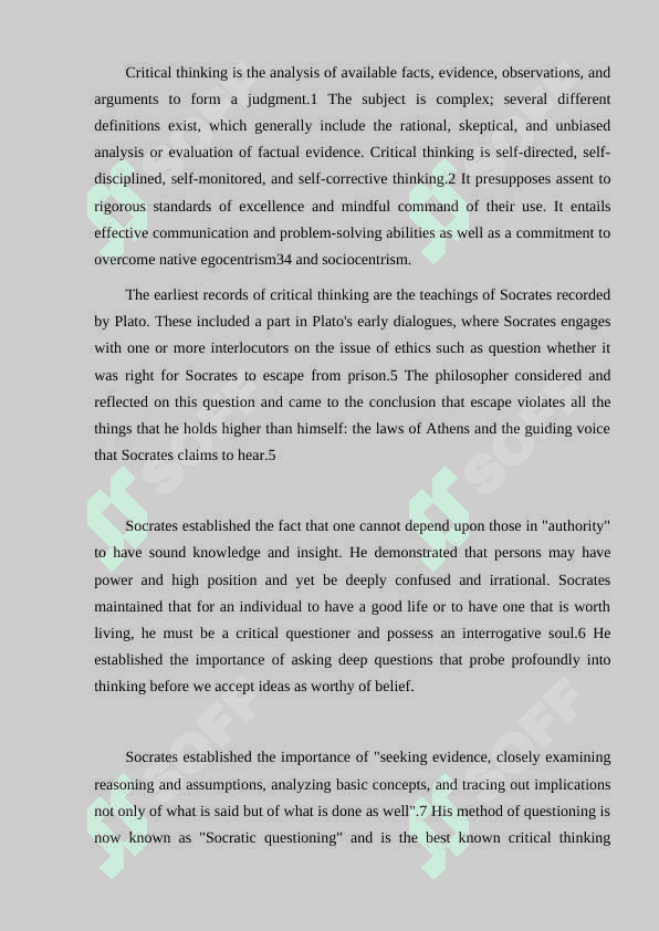 Critical analysis and reflection on source materials 2