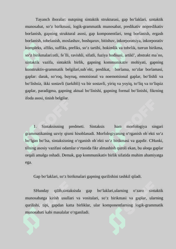 Dunyo tillarida sintaksisning oʻziga xos xususiyatlari 2