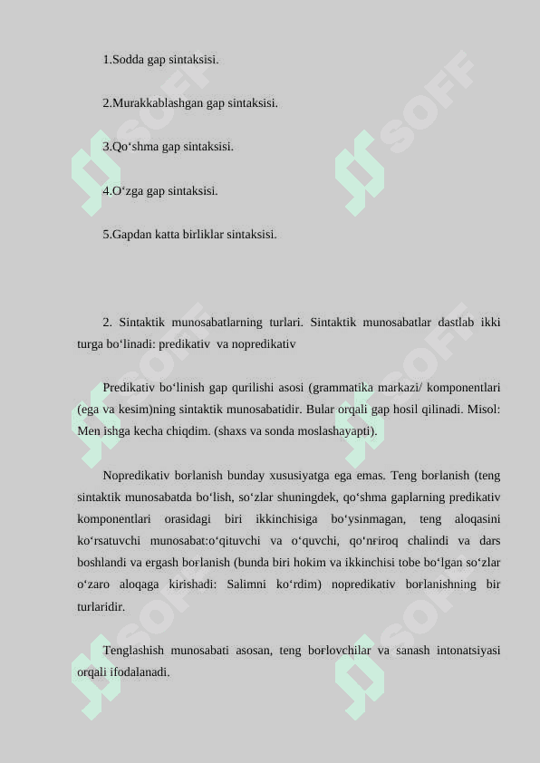Dunyo tillarida sintaksisning oʻziga xos xususiyatlari 4