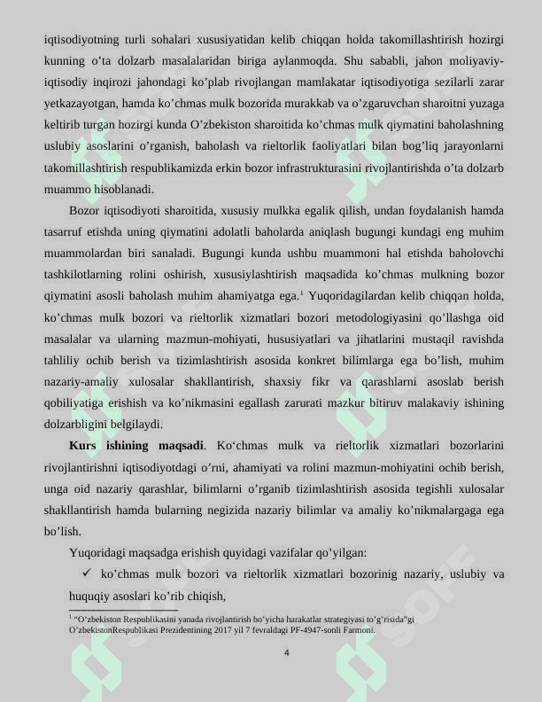 Ko’chmas mulk va rieltorlik xizmatlari 4