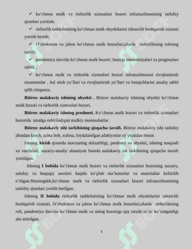 Ko’chmas mulk va rieltorlik xizmatlari 5