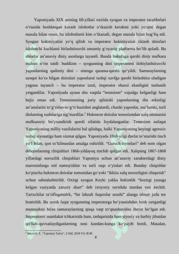 Osiyo va Afrika davlatlari tarixi 8