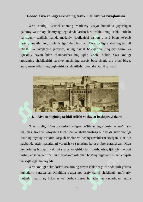 O‘zbekiston Respublikasi Milliy arxi fondlarida  saqlanuvchi Xiva xonligi arxivining manbaviy ahamiyati 4
