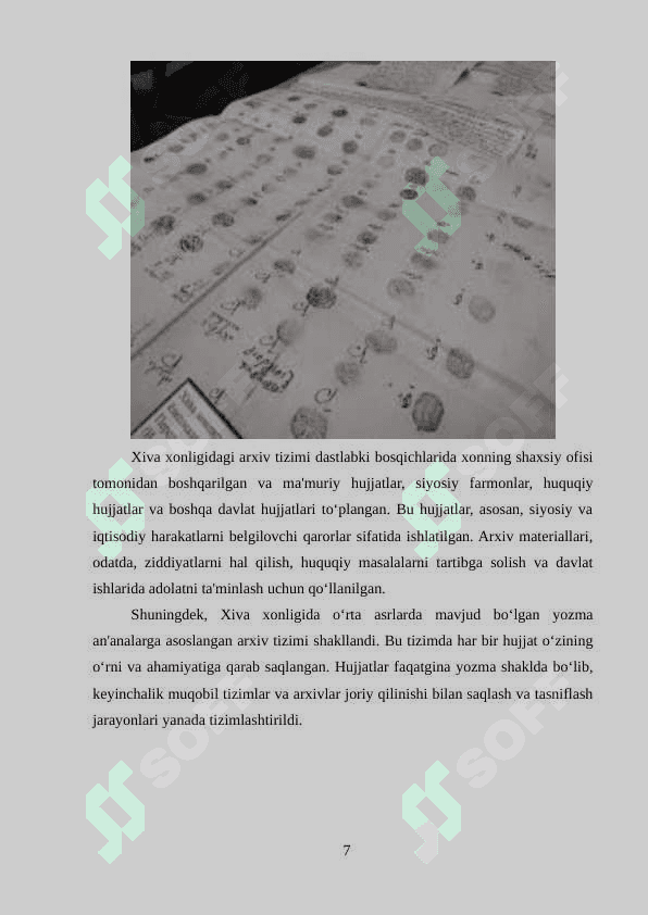 O‘zbekiston Respublikasi Milliy arxi fondlarida  saqlanuvchi Xiva xonligi arxivining manbaviy ahamiyati 7