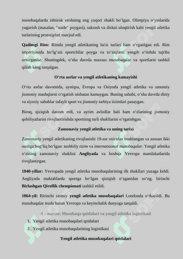 Yengil atletikodan mavzulashtirilgan mustaqil ish 6