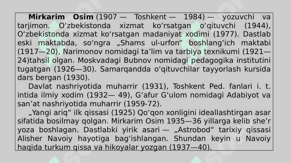 “Mirkarim Osim. Hayoti va ijodi. To‘maris” 4