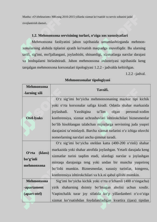 Mehmonxonalarni tasniflash tizimi 8