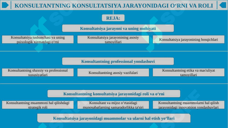 Konsultantning konsultatsiya jarayonidagi o‘rni va roli 2