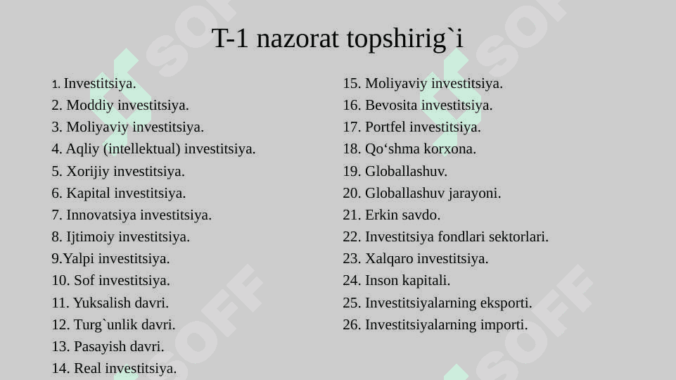 Xorijiy investorlar huquqiy holatining o‘ziga xos xususiyatlari 7