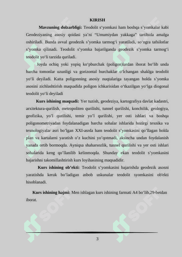 Teodolit s’yomka natijalarini ishlab chiqish va planini tuzish 3