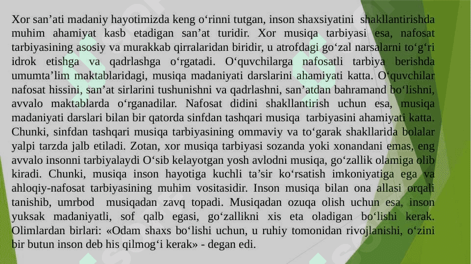Kichik va o‘rta yoshdagi o‘quvchilar xor guruhi uchun tanlangan asarlarni tahlil qilish va ijro etish 4