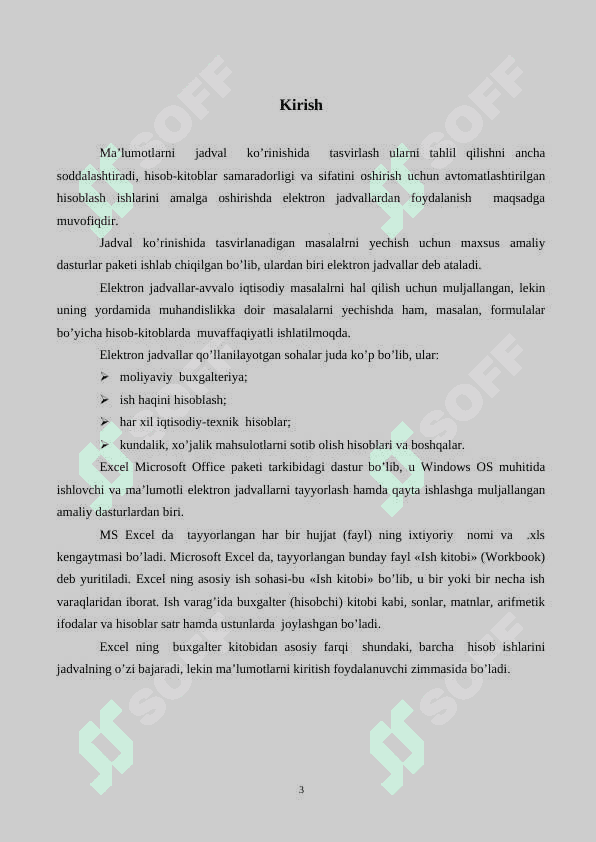 MS Excel dasturi. 3