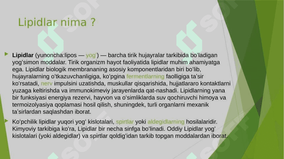 Lipidlarni peroksidlanishi va hujayra shikastlanishi patogenezidagi ahamiyati 2