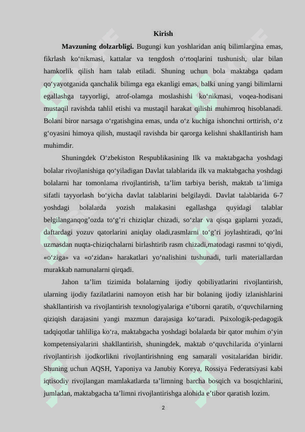 O‘YIN TEXNOLOGIYALARINING NAZARIY ASOSLARI 2