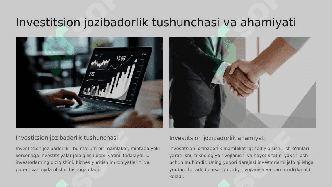 Investitsion Jozibadorlik 2