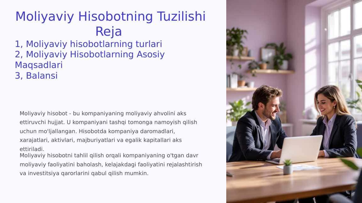 Moliyaviy Hisobotning Tuzilishi