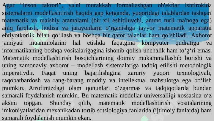 matematik modellashtirishning asosiy tushunchalari 5