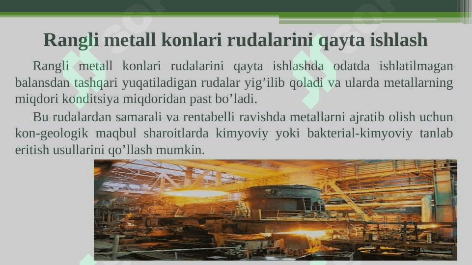 Misni yer osti – kimyoviy va bakterial  kimyoviy tanlab eritish 3