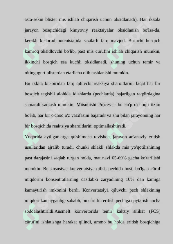 Mitsubishi jarayonida pechlarning ishlash prinsipi 5