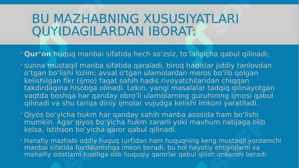 Markaziy Osiyo tarixida Xanafiya mazhabining oʻrni 3